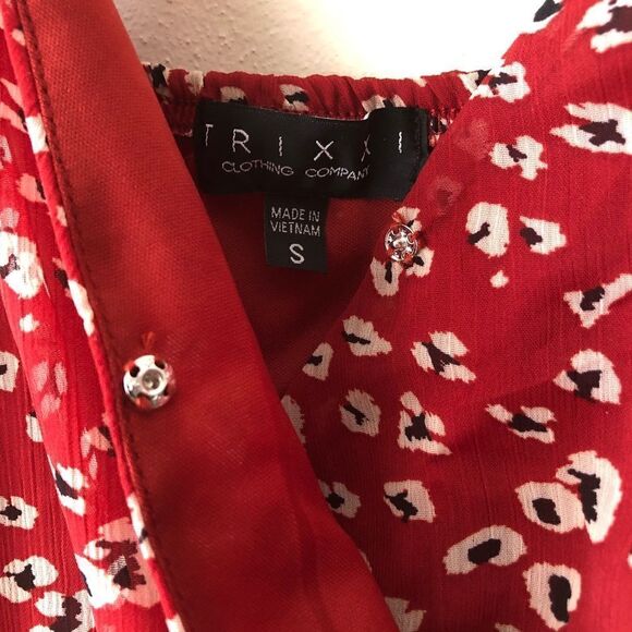 Trixxi Red Cheetah Animal Print Romper Small - Picture 11 of 11